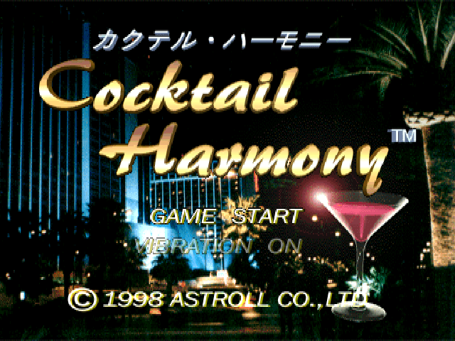 Cocktail Harmony title screen for Playstation